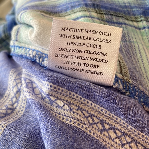 Como Vintage Women’s Sleeveless Plaid Button Up Blouse Size Large, 100% Rayon - Picture 8 of 8